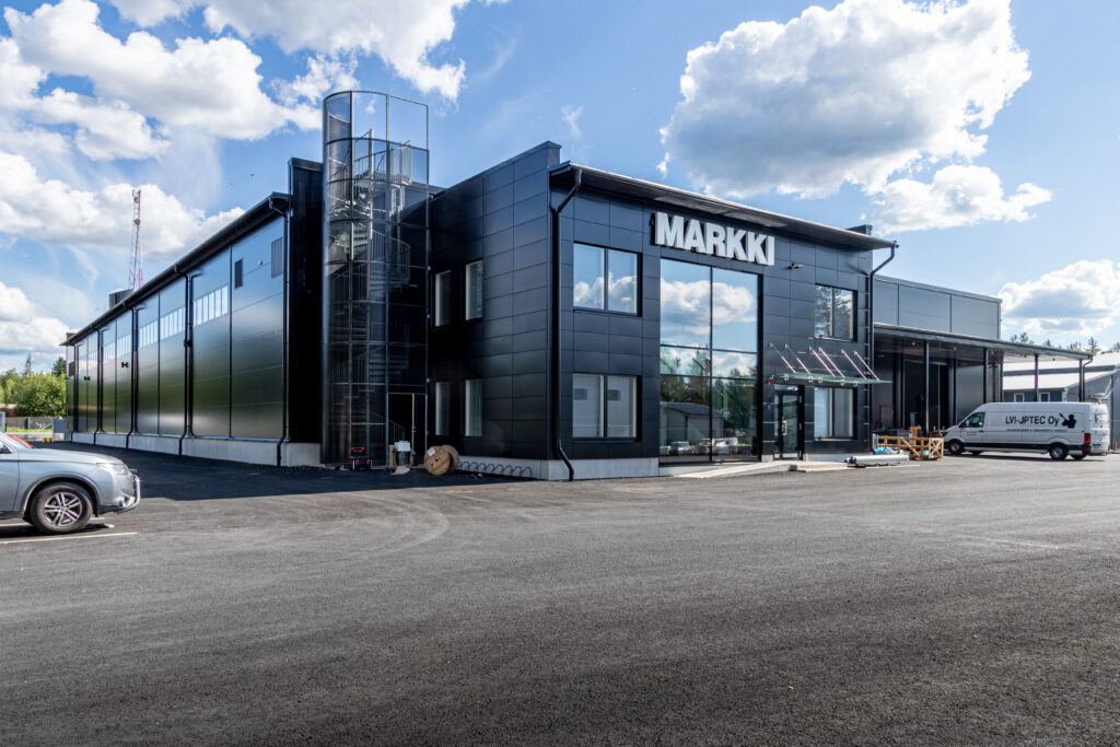 Markki Oy kuva rakennussuunnittelun tuloksesta uuden hallin päädystä